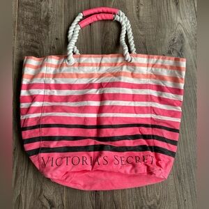 Victoria’s Secret pink, white and black beach bag tote